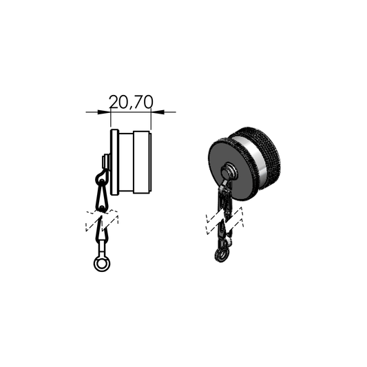 Schutzkappe für Typen KS/KB 507, mit Kette