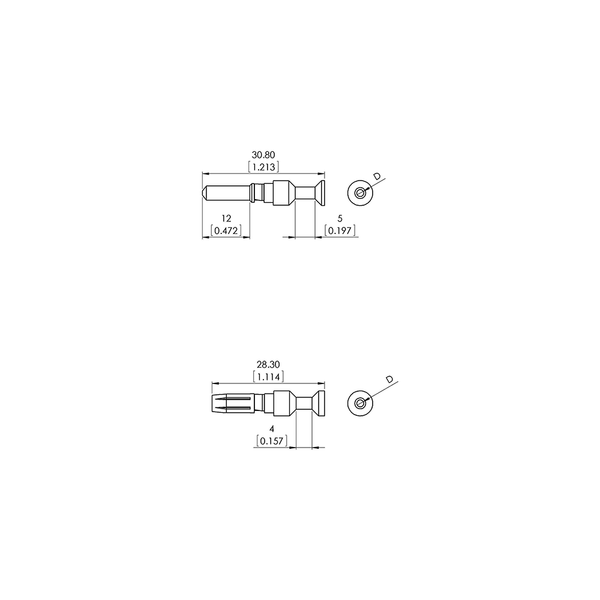 Kontaktstift 3,6 mm / 6,0 mm²