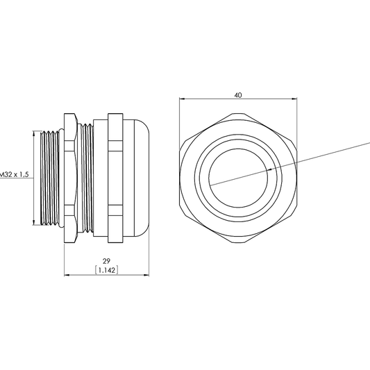 KV M32x1,5, 18-25 mm, Typ M-EMV