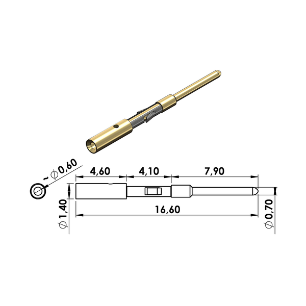 Kontaktstift 0,7 mm / 0,14-0,37 mm²