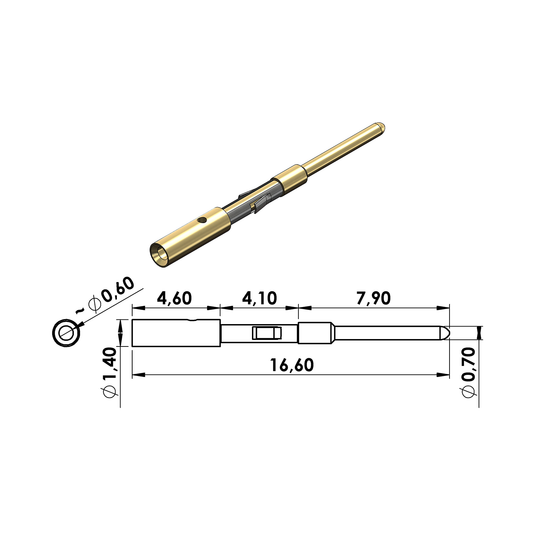 Kontaktstift 0,7 mm / 0,14-0,37 mm²