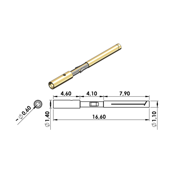 Kontaktbuchse 0,7 mm / 0,14-0,37 mm²